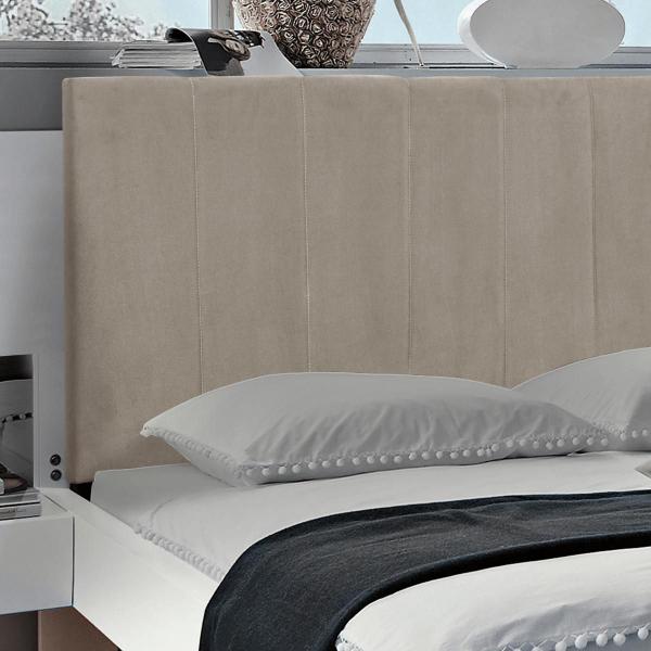 Imagem de Cabeceira Painel Vitória 120Cm Para Cama Box Suede Bege