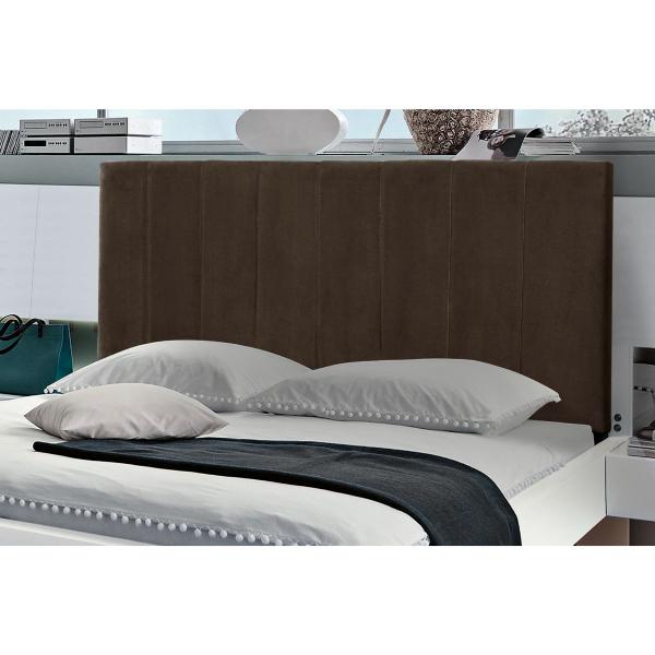 Imagem de Cabeceira Painel Vitória 1,38 Cm Cama Box Suede Marrom Claro