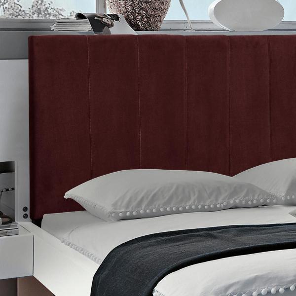 Imagem de Cabeceira Painel Vitória 158Cm Cama Box Queen Suede Bordô