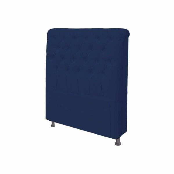 Imagem de Cabeceira Para Box Solteiro 100cm Livia Suede Azul Marinho - DL Decor