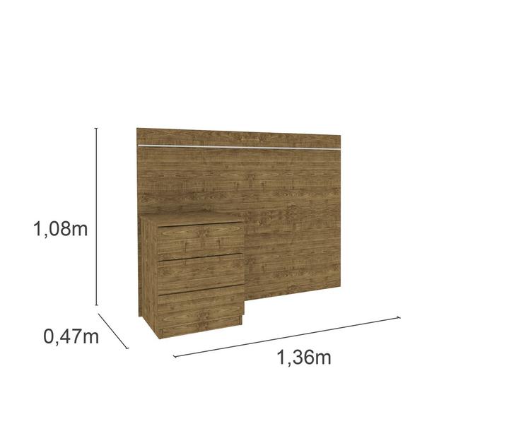Imagem de Cabeceira Para Box  Solteiro C/ Mesa de Apoio Veronna Imbuia
