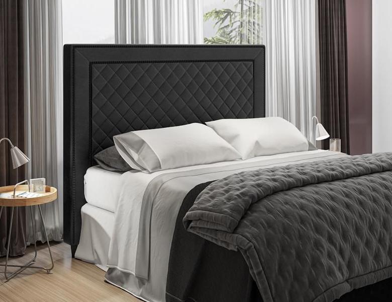 Imagem de Cabeceira Para Cama Box Arezzo King 1,93cm Laminado Preto - FdECOR