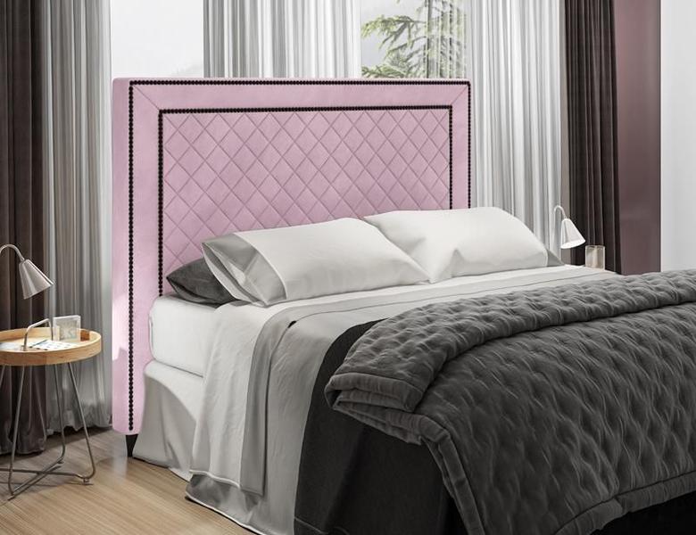 Imagem de Cabeceira Para Cama Box Arezzo Queen 1,60cm Veludo Rose - FdECOR