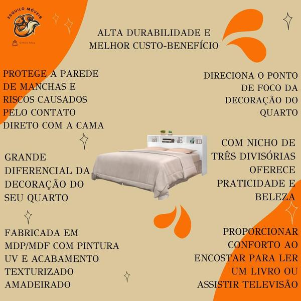 Imagem de Cabeceira para Cama Box Casal 1,40 Portugal Branco