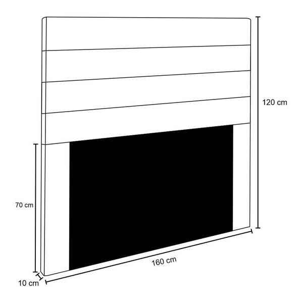 Imagem de Cabeceira Para Cama Box Casal 140CM Rubi D10 Corano Preto - Mpozenato