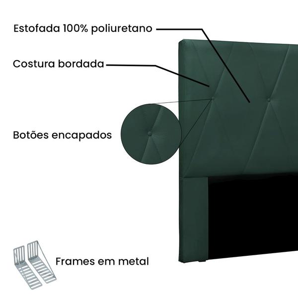 Imagem de Cabeceira Para Cama Box Casal Aquilla 140cm Veludo - SSX Multicoisas