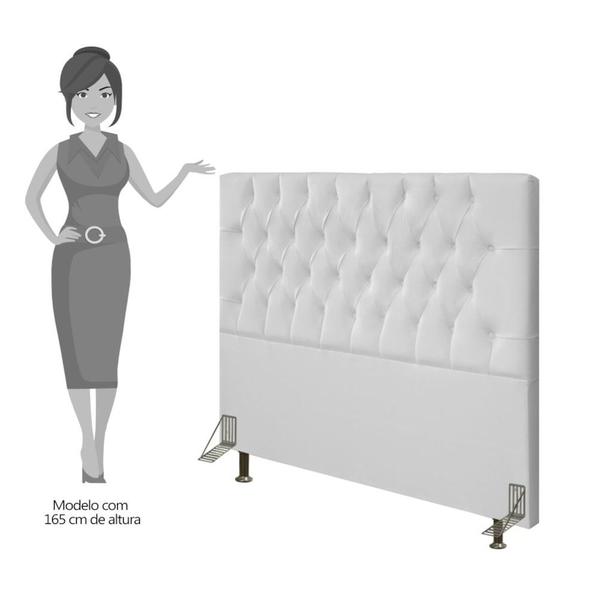 Imagem de Cabeceira Para Cama Box Casal Queen 160cm Diamante D10 Corano Branco - Mpozenato