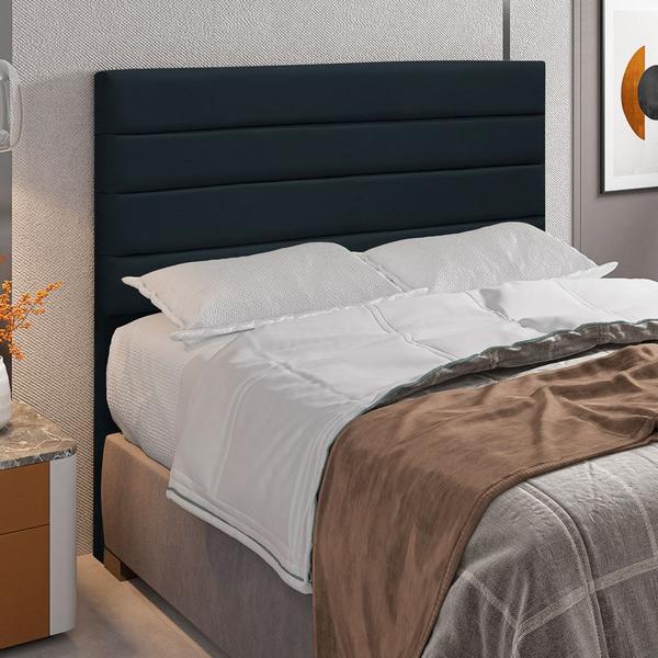 Imagem de Cabeceira Para Cama Box Casal Queen 160cm Rubi D10 Suede Preto - Mpozenato