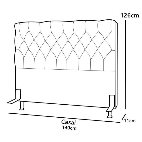 Imagem de Cabeceira Para Cama Box De Casal 1,4 M Estofada Almofadada Lisboa