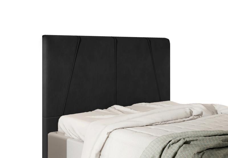 Imagem de Cabeceira Para Cama Box Gênova King 1,93cm Suede Preto - FdECOR