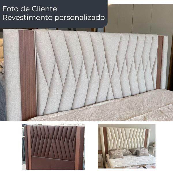 Imagem de Cabeceira para Cama Box King 217cm Pierre Linho Bege - Sallar Home