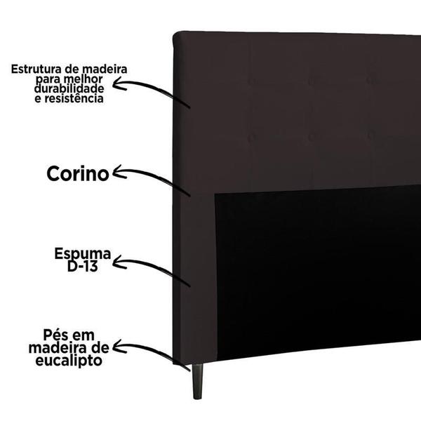 Imagem de Cabeceira Para Cama Box Luna Casal 1,40cm Laminado Marrom - FdECOR