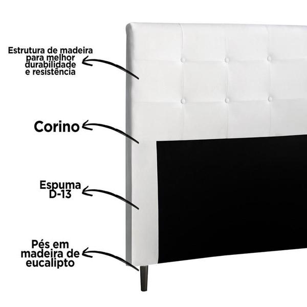 Imagem de Cabeceira Para Cama Box Luna Solteiro 0,90cm Laminado Branco - FdECOR