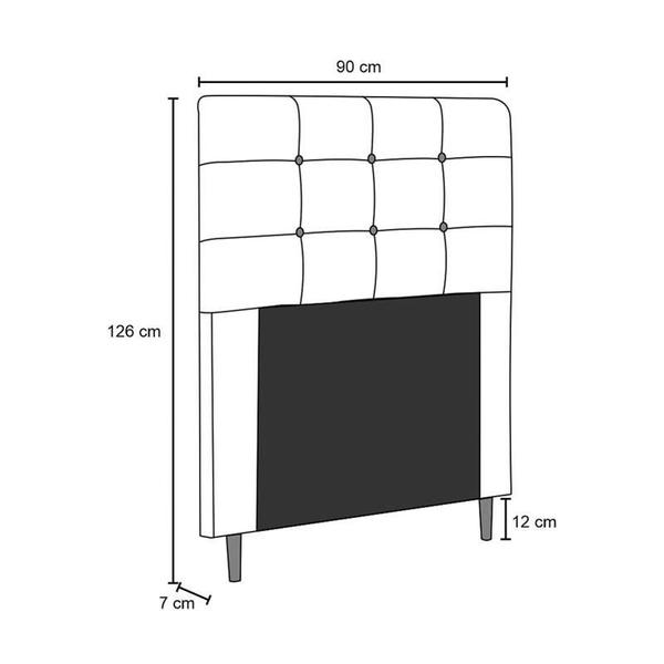 Imagem de Cabeceira Para Cama Box Luna Solteiro 0,90cm Suede Amassado Cinza - FdECOR