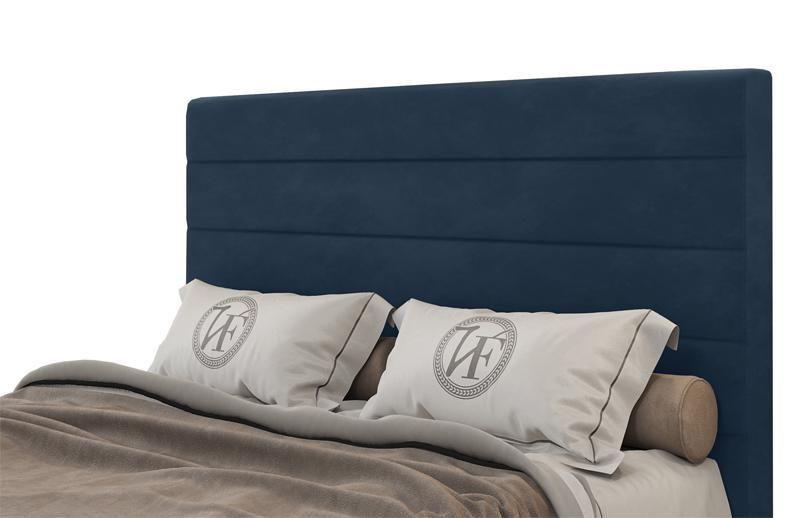 Imagem de Cabeceira Para Cama Box Napoli Solteiro 0,90cm Veludo Azul - FdECOR