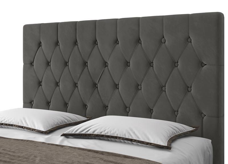 Imagem de Cabeceira Para Cama Box Potenza Queen 1,60cm Veludo Cinza - FdECOR