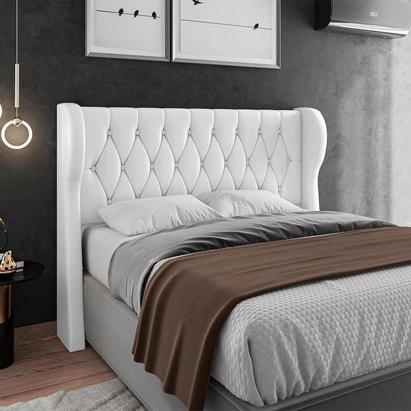 Imagem de Cabeceira Para Cama Box Queen 160 cm Beatriz material sintético Branco I02 - D'Rossi