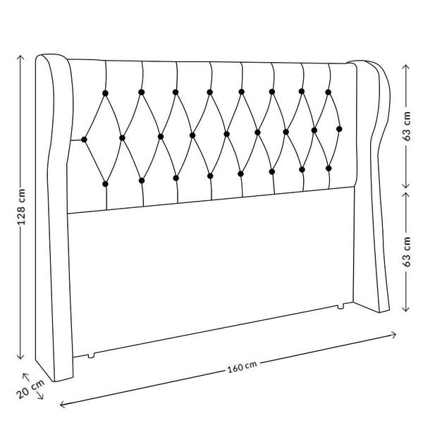 Imagem de Cabeceira Para Cama Box Queen 160 Cm Beatriz Veludo Bege I02 - D'rossi