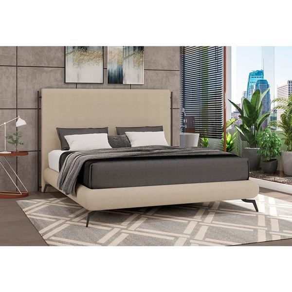 Imagem de Cabeceira para Cama Box Queen 178cm Almeria Bouclé Suave Bege - Sallar Home