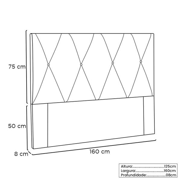 Imagem de Cabeceira Para Cama Box Queen Aquilla 160cm Veludo - SSX Multicoisas