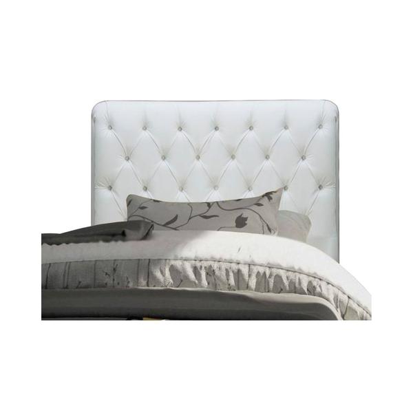 Imagem de Cabeceira para Cama Box Solteiro 90 cm Paris material sintético Branco - JS Móveis