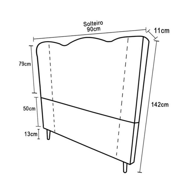 Imagem de Cabeceira Para Cama Box Solteiro Almofadada Estofada 0,9 M Realeza