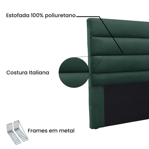 Imagem de Cabeceira Para Cama Box Solteiro La Italiana 90cm Veludo - SSX Multicoisas