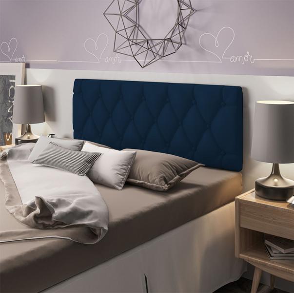 Imagem de Cabeceira Para Cama Casal King Queen Box 1,40 x 55 Paris Azul - MagL