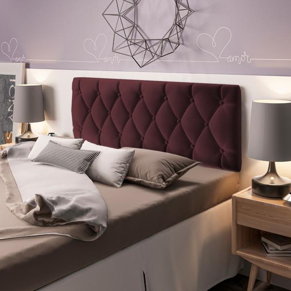 Imagem de Cabeceira Para Cama Casal King Queen Box 1,40 x 55 Paris Vinho - MagL