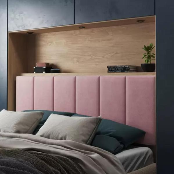 Imagem de Cabeceira Para Cama Casal King Queen Box 1,40x55 Dubai Rosa - MagL