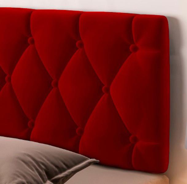 Imagem de Cabeceira Para Cama Solteiro Solt. King Box 0,90x55 Paris Vermelho - MagL