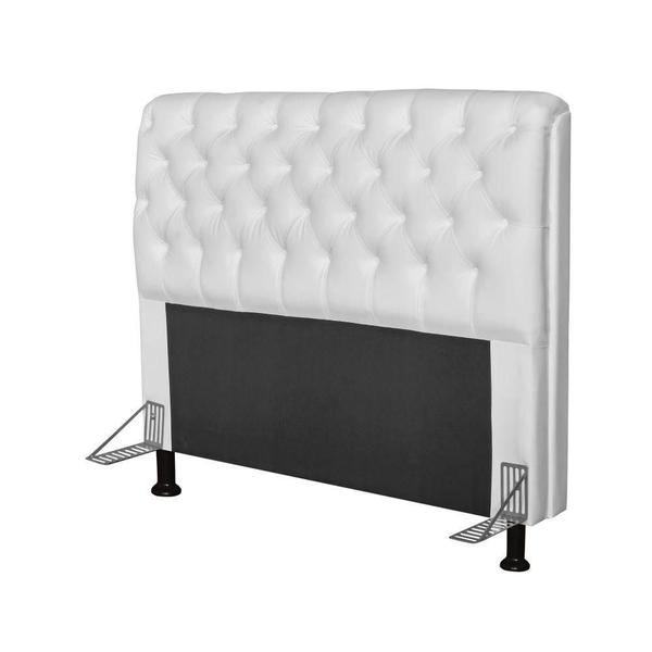 Imagem de Cabeceira Paris para Cama Box Casal 140cm material sintético Branco