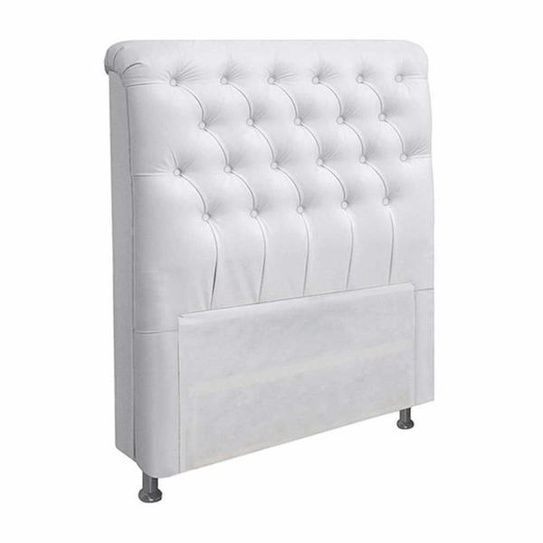 Imagem de Cabeceira Paris para Cama Box Solteiro 90 cm material sintético Branco 2500 - JS Móveis