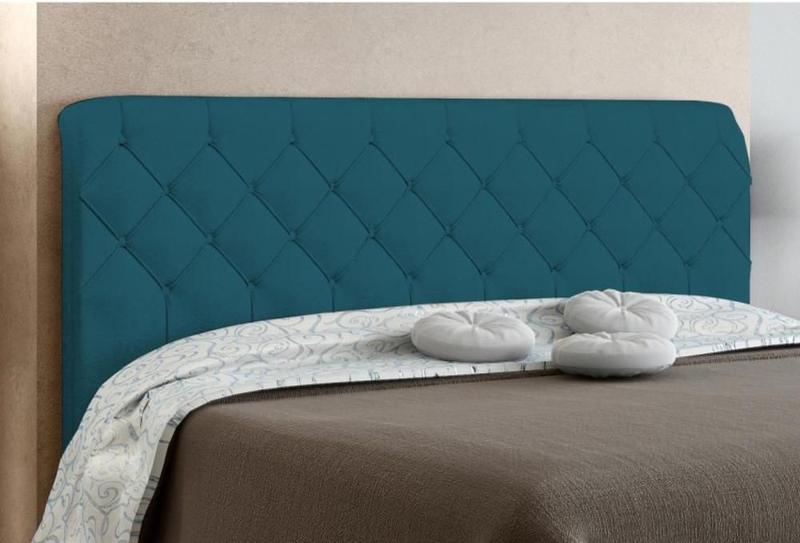 Imagem de Cabeceira Paris Para Cama Box Solteiro Azul Velur Textura