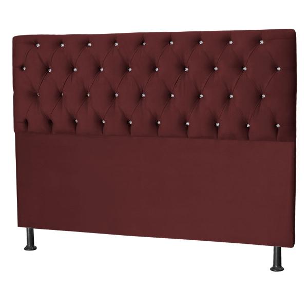 Imagem de Cabeceira Pérola 140Cm Para Cama Box Casal Suede Marsala