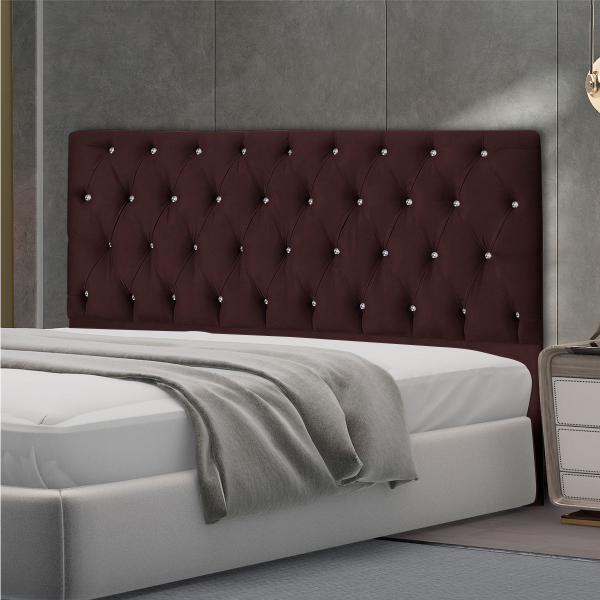 Imagem de Cabeceira Pérola 195Cm Para Cama Box King Suede Bordô