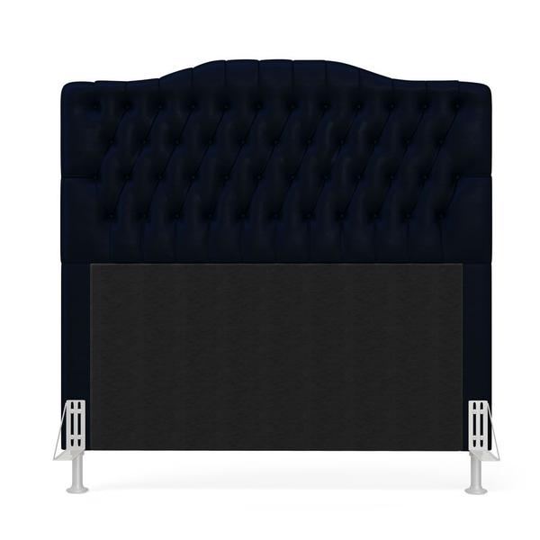 Imagem de Cabeceira Pollux 140 para Cama Box de Casal N-025 Veludo Azul Marinho Aradecor