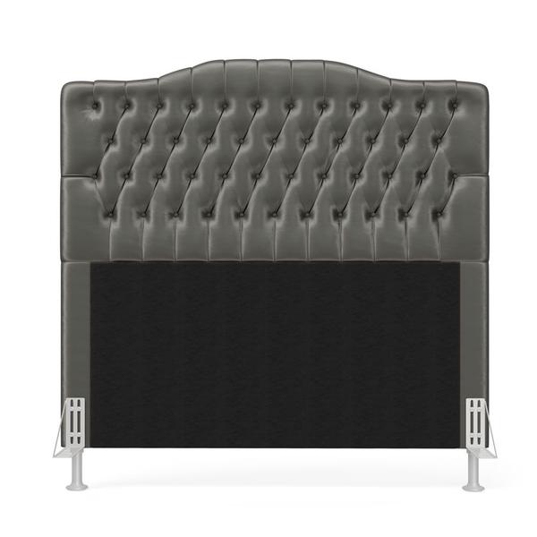 Imagem de Cabeceira Pollux 160 Decorativa de Cama Queen N-023 Veludo Cinza Claro Aradecor