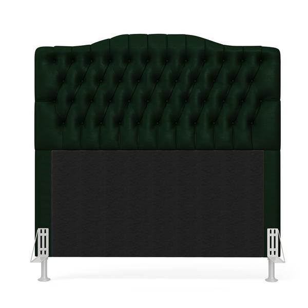 Imagem de Cabeceira Pollux 160 Decorativa de Cama Queen N-026 Veludo Verde Aradecor