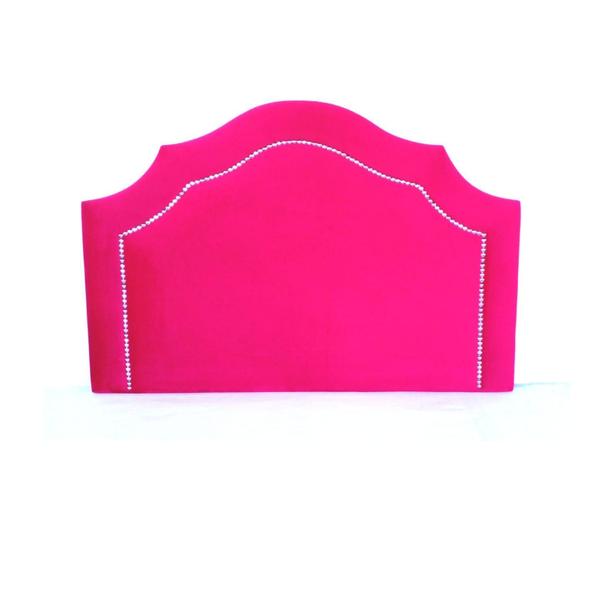 Imagem de Cabeceira Provençal Luxo Veludo Pink Com Tachas Prata