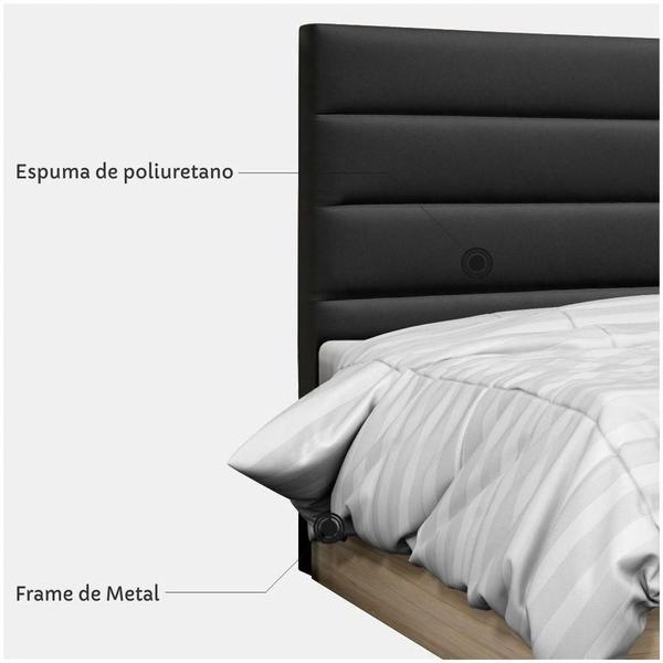 Imagem de Cabeceira Quarto Casal Greta 140cm Corano Preto