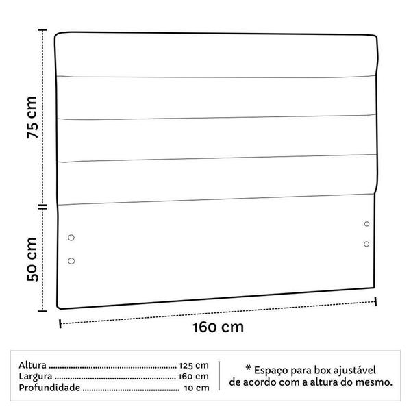 Imagem de Cabeceira Quarto Casal Queen Greta 160cm Corano Marrom