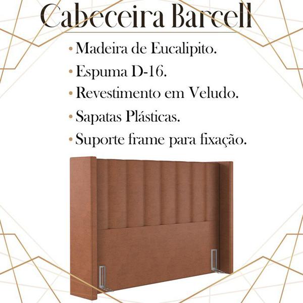 Imagem de Cabeceira Queen 158 cm Barcell Veludo Terracota Soon