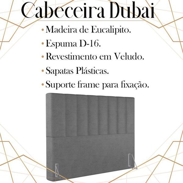 Imagem de Cabeceira Queen 158 cm Dubai Veludo Cinza Soon