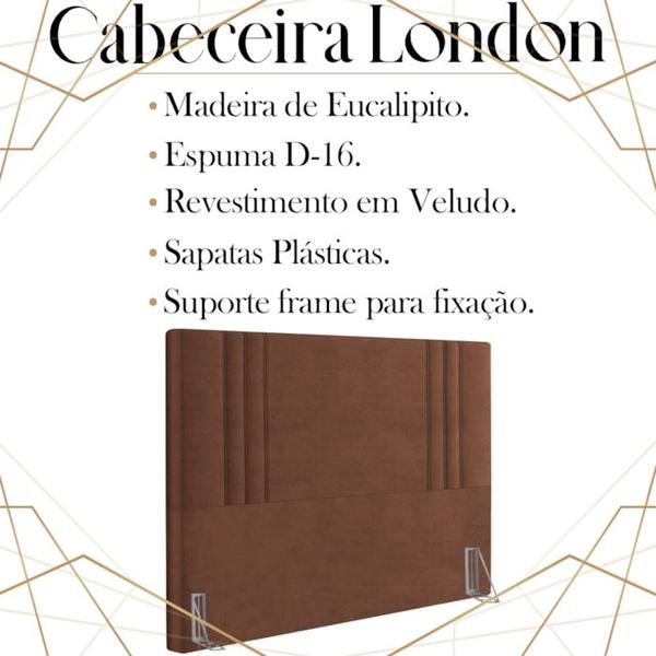 Imagem de Cabeceira Queen 158 cm London Veludo Terracota Soon