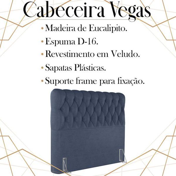 Imagem de Cabeceira Queen 158 cm Vegas Veludo Azul Soon