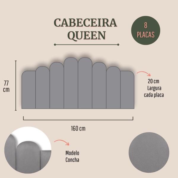 Imagem de Cabeceira Queen 160x77 Cama Box Modulada Concha Blu