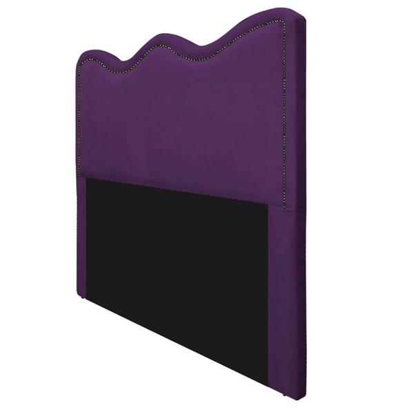 Imagem de Cabeceira Queen Bari P02 160 cm para cama Box Suede Roxo - Amarena Móveis