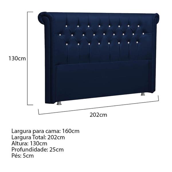 Imagem de Cabeceira Queen Brescia P04 160 cm Suede - ADJ Decor