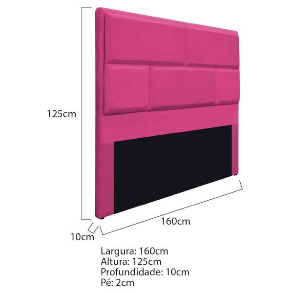 Imagem de Cabeceira Queen Brick P02 160 cm para cama Box Suede Pink - Amarena Móveis